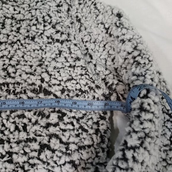 Express Sherpa Jacket Womens White Black XS/TP Fleece Full Zip Mock Neck - Picture 6 of 10